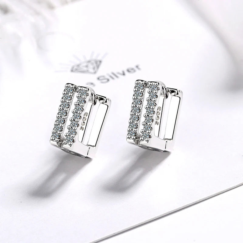 Golden/silver Square Shape Hoop Earrings