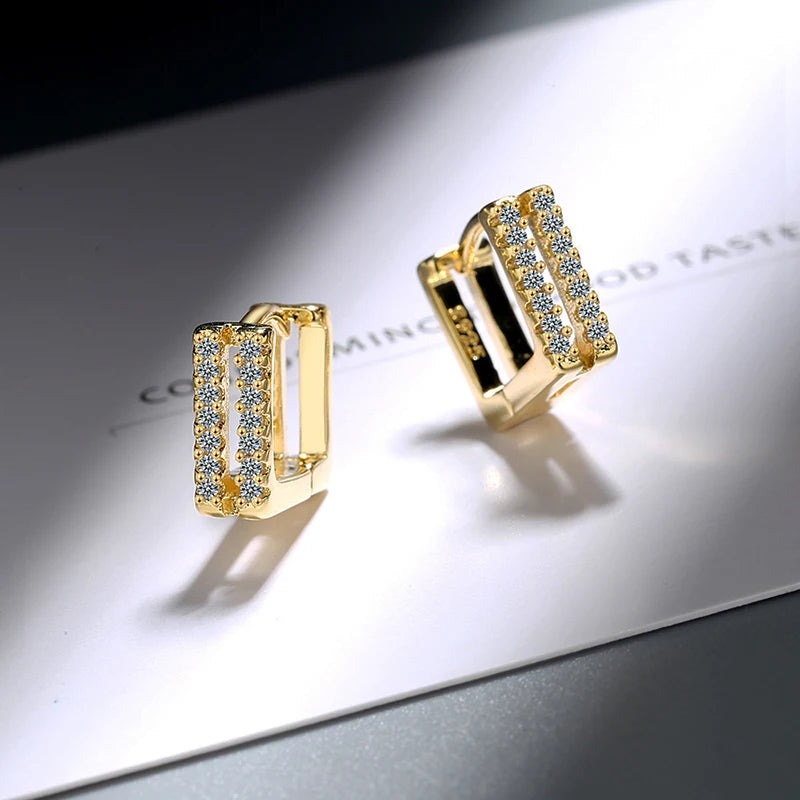 Golden/silver Square Shape Hoop Earrings