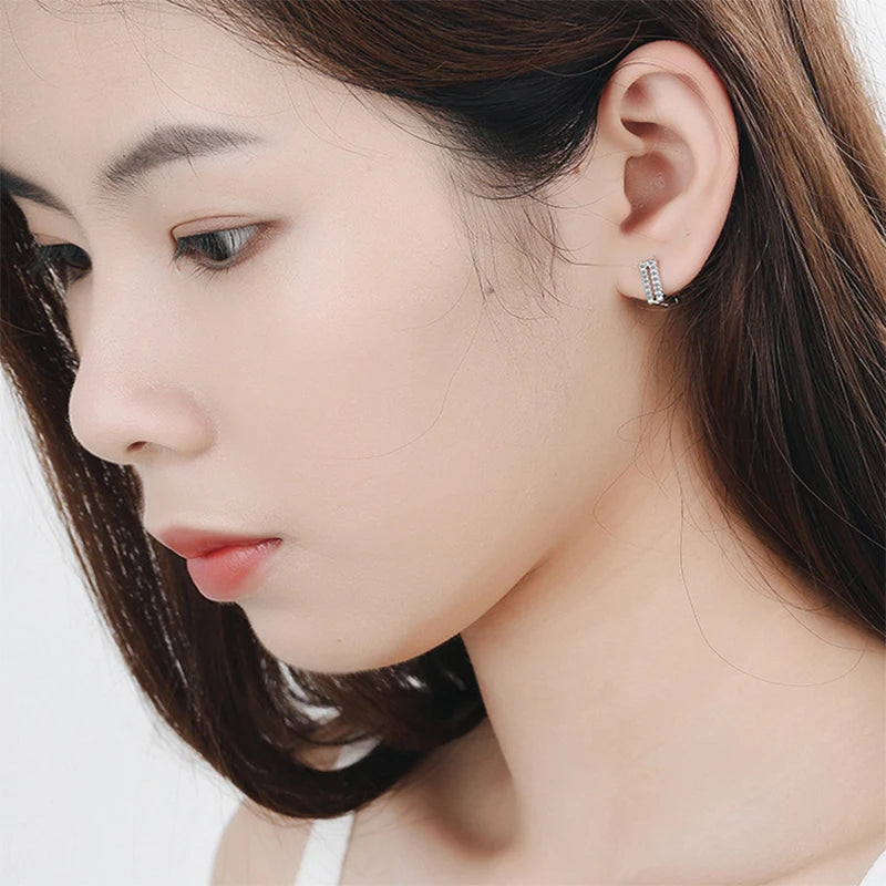 Golden/silver Square Shape Hoop Earrings