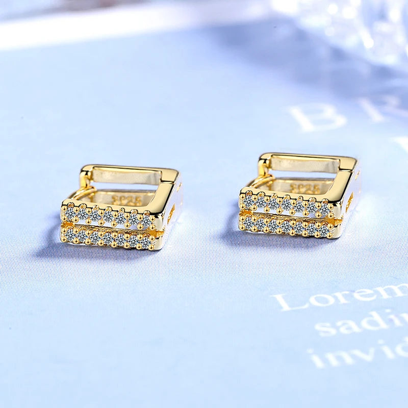 Golden/silver Square Shape Hoop Earrings