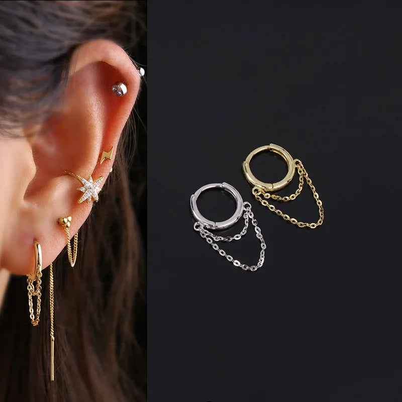 1Pc Sterling Silver Hoop Earring