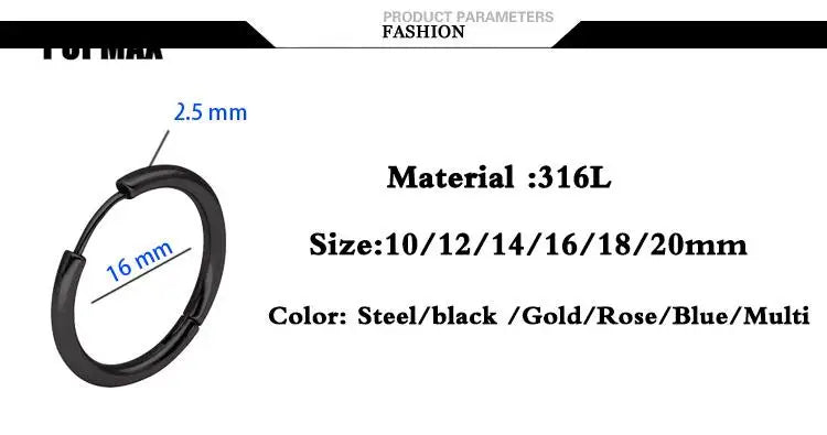 Single Minimal Gold Color Tiny Cartilage Hoop Earrings
