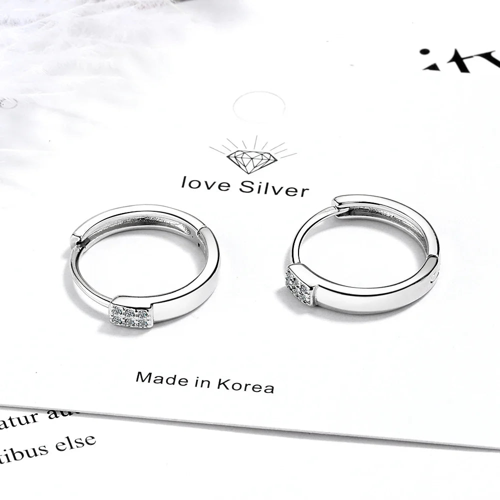 Solid Sterling Silver Unique Shaped Piercing Huggie Hoop Earring