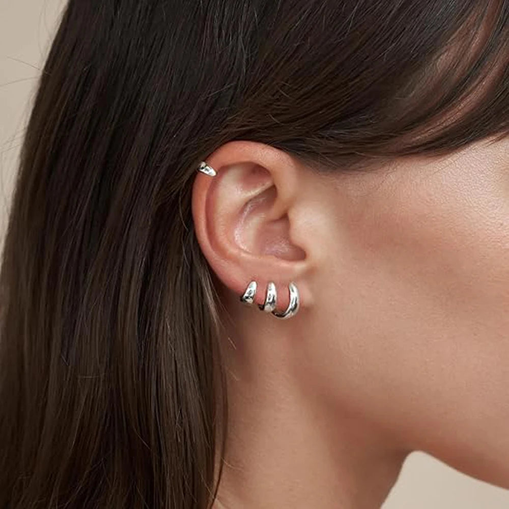 14K Gold Plated Chunky Hoop Earrings