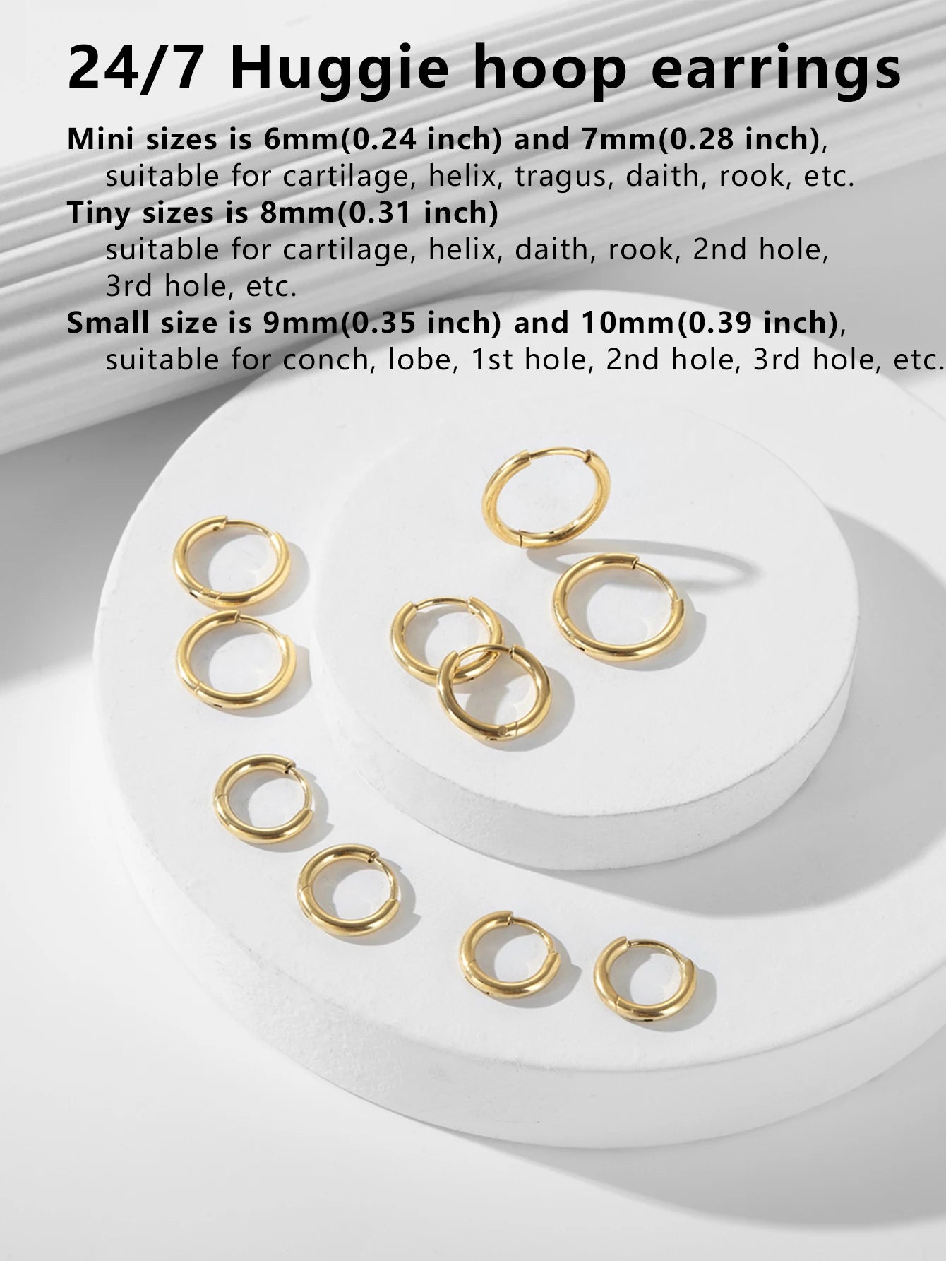 5 Pairs Small Hoop Earrings