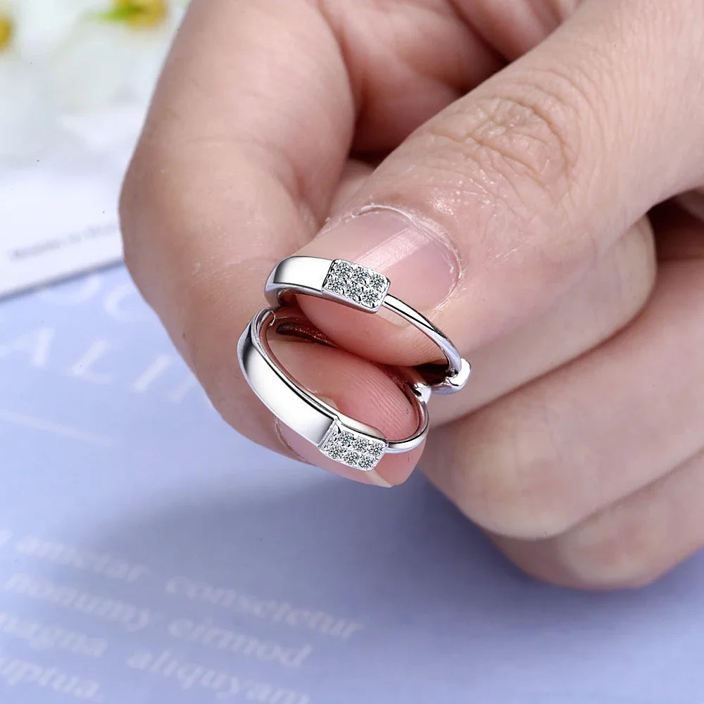 Solid Sterling Silver Unique Shaped Piercing Huggie Hoop Earring