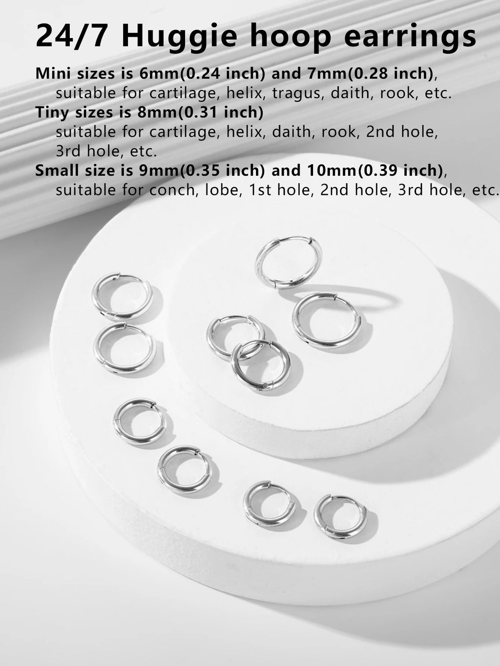 5 Pairs Small Hoop Earrings