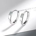 Solid Sterling Silver Unique Shaped Piercing Huggie Hoop Earring