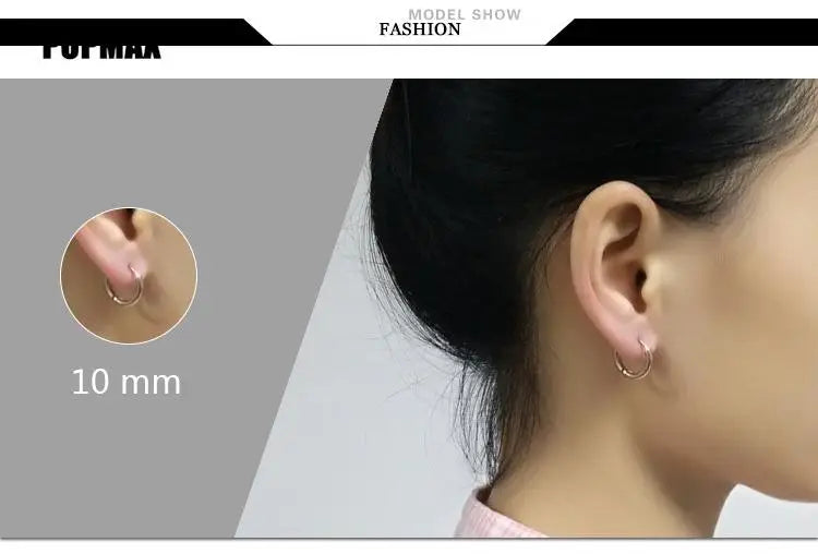 Single Minimal Gold Color Tiny Cartilage Hoop Earrings
